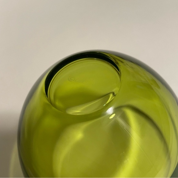 Orrefors Lime Green Bowl 4” Swedish - Picture 9 of 16